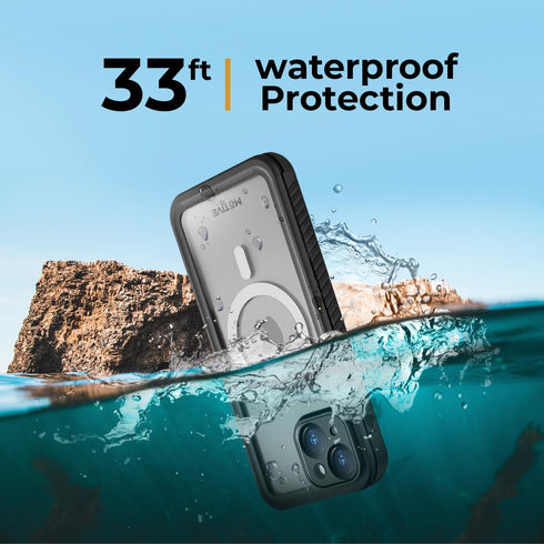 MOTIVE Waterproof Case for iPhone 15 - Built-in Screen Protector, Dustproof Shield, Shockproof 360° Water Resistance