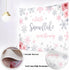 Mocsicka Snowflake Baby Shower Backdrop, Winter Wonderland Photography Background, Pink & Silver Snowflakes