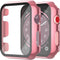 Misxi 2 Pack Hard PC Case for Apple Watch Series 2/3 38mm, Anti-Drop, Scratch Resistant, Lightweight, Rose Pink +