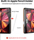 Leather Keyboard Case for iPad Air 5th 4th Generation, 7 Color Backlight BT Keyboard Folio, Wine
