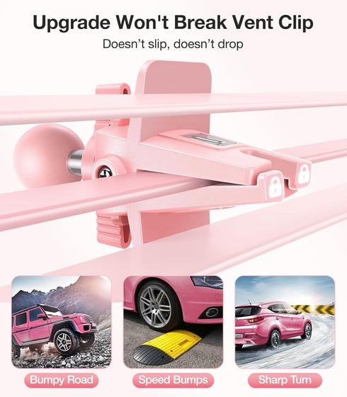 VICSEED for MagSafe Car Mount, Upgraded Strongest Magnet Power Magnetic Phone Holder for Car Vent 360 Adjustable (Pink)