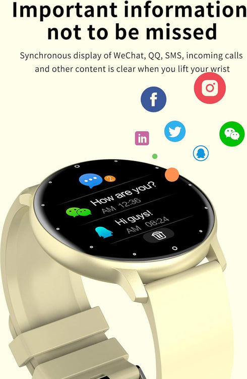 Smart Watch Men, Bluetooth Call, 1.32" HD Full Touch Screen, IP67 Waterproof, Yellow Stainless Steel Sport Watch