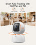 CINMOORE 3K 360 2-Way 2.4GHz 5GHz 64GB Smart Indoor Dome Security Camera with AI Human/Pet/Facial Detection, Pan-Tilt