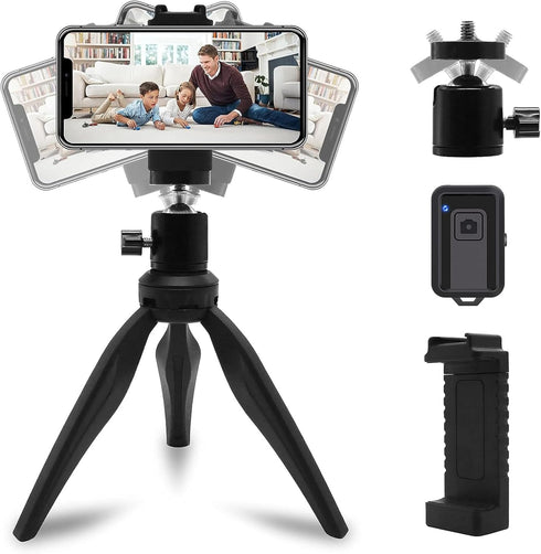 LINKCOOL Mini Phone Tripod, Lightweight Tabletop Travel Stand with 360 Metal Ball Head,