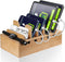 Bamboo Charging Station Organizer for Multiple Devices, Nightstand Bedside Desk Docking Charger for Laptops, Tablets,