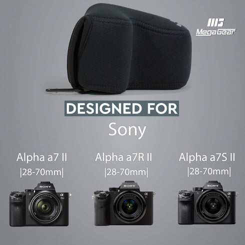 MegaGear Ultra Light Neoprene Camera Case for Sony Alpha A7S II, A7R II, A7 II (28-70mm), with Carabiner