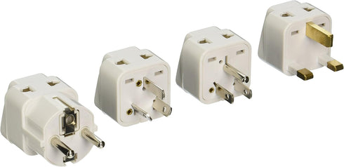 Ckitze 2 Input USA Worldwide Travel Power Adapter Plug Set, Universal Grounded Safe for Mobile Devices