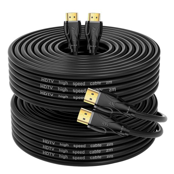 High Speed HDMI Cables 40ft, 2 Pack (HDMI 2.0, 18Gbps, 1080P) with Gold Plated Connectors for PS3, PS4, PC, HDTV