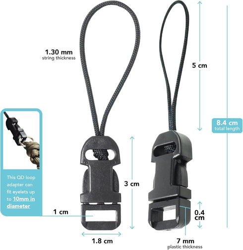 Foto&Tech 2 Pieces Quick Release QD Loop Connector for Camera Neck Strap Compatible with Fujifilm Samsung Sony Olympus Panasonic Canon Nikon Pentax Compact Camera, Point-and-Shoot Camera (Style A)