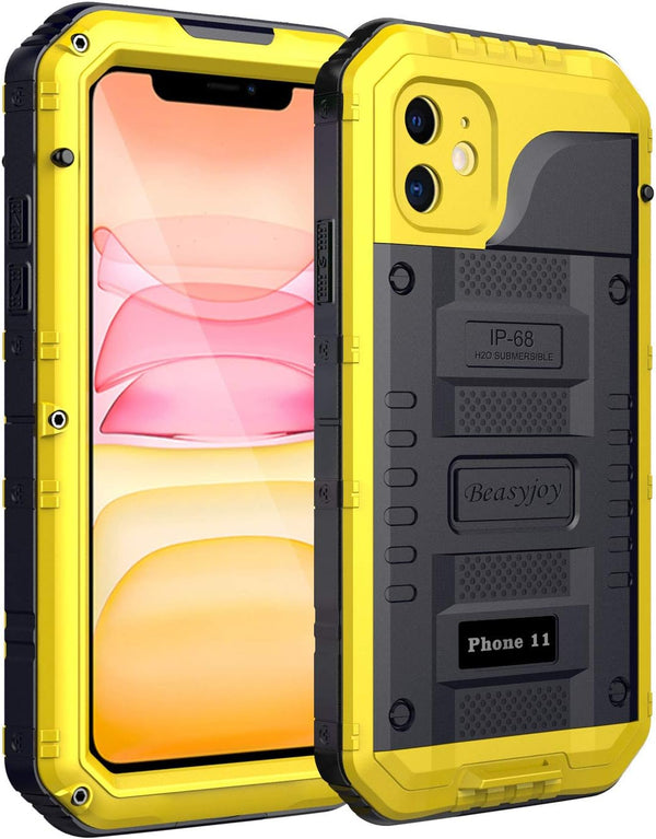 Beasyjoy Waterproof Case for iPhone 11, Metal Military Grade, Heavy Duty Defender