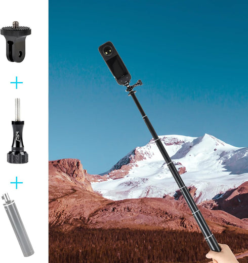 HSU Aluminum Camera Tripod Mount Adapter, 1/4"-20 Mount with Aluminum Thumbscrew for Insta360, GoPro, Sony Cameras