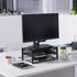 Metal Computer Monitor Stand with Drawer, Desktop Riser for Laptop, Printer, and Monitor, Black
