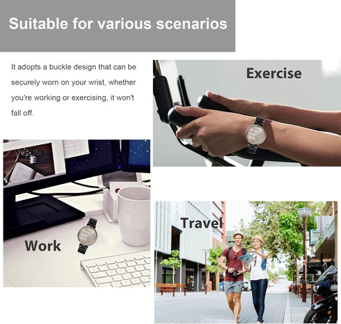 Miimall Replacement Watch Band for Garmin Lily Smartwatch, Adjustable Quick Release Stylish Wristband Accessories