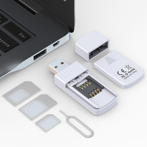 Bawanfa USB SIM Card Reader - Sim Card Adapter Kit with Eject Pin