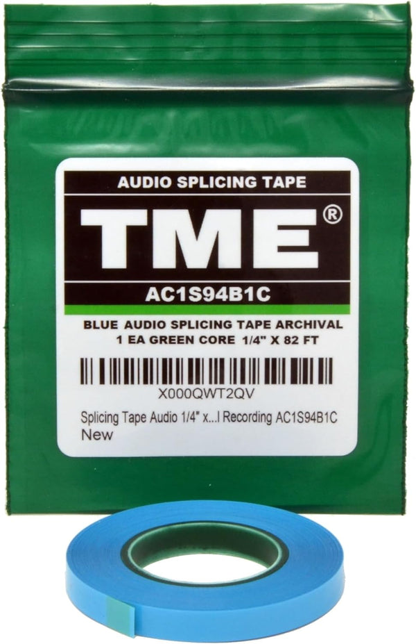 TME Open Reel Audio Splicing Tape, Blue Color, 1/4" x 82', Green Core for 1/4" Open Reel Recording