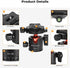 K&F CONCEPT 28mm 360 1/4 inch 22 Professional Metal Tripod Ball Head Degree Rotating Panoramic with Quick Release Plate