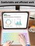 Universal Tablet Keyboard Case with 7 Color Rainbow Backlit Removable Keypad for 9.7"-11" Tablets (Pink)