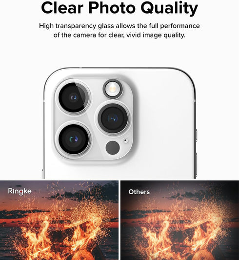 Ringke Camera Glass Protector for iPhone 15 Pro Max, Tempered Glass Cover - 2 Pack