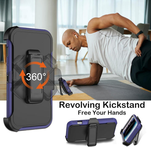 Shop iPhone 14 Pro Max Case - Heavy Duty Shockproof, Military-Grade, with Belt Clip, Kickstand & Built-in Screen