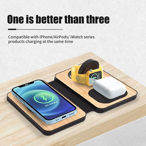 3-in-1 Charging Station for Apple Devices, 21W Mag Safe Wireless Charger, Foldable Travel Charger for iPhone 16-12