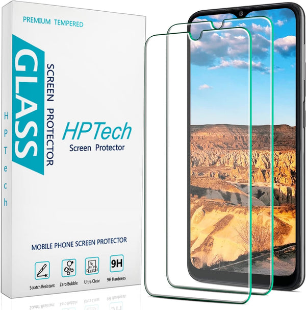 HPTech (2 Pack) Tempered Glass for Samsung Galaxy A32 5G | Easy to Install Screen Protector, Bubble Free
