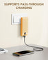 Portable Charger with Built-in Cables and AC Wall Plug, VRURC USB C Power Bank 10000mAh, Lightweight