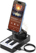 JTEMAN Cell Phone Stand with Bluetooth Speaker and Charging Stand,Piano Keys Design,Music Lovers