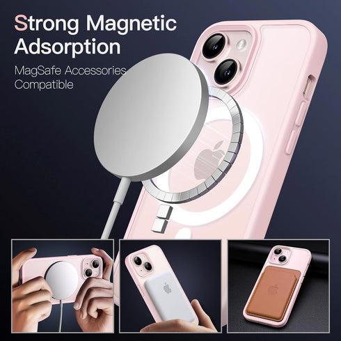 JETech Magnetic Case for iPhone 13 Mini 5.4-Inch, Compatible with MagSafe, Slim Shockproof Translucent Matte Phone Cover
