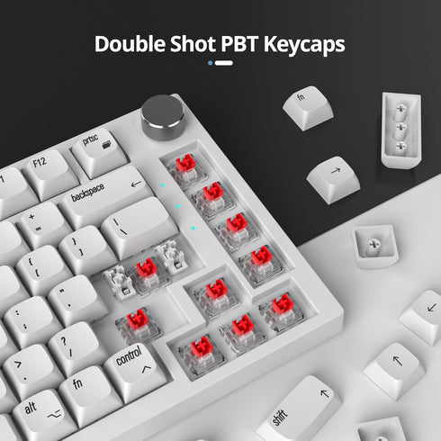 Guffercty kred 128 Keys Minimalist White Keycaps, XDA Profile Dye-sub PBT Keyboard Caps for 60% 65% 75% 96% Mechanical
