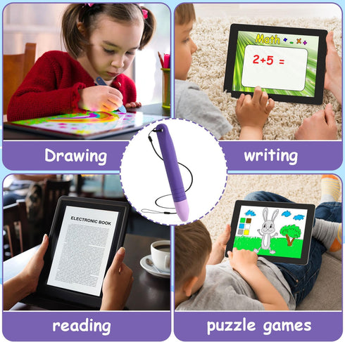 Kid-Friendly Stylus Pen for Touch Screens, Capacitive Stylus Pen with Tether, Kid Tablet Stylus Pen, Children's Crayon