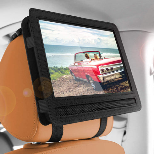 Car Headrest Mount Holder Strap Case - For 10 Inch to 10.5 Inch Portable DVD Player