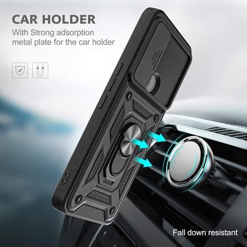 TCL 30 XE 5G Phone Case (Not Fit TCL 30 XL) with Slide Camera Cover, 2pcs HD Screen Protector, 360° Rotation Kickstand