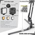 MLSAC Overhead Phone Mount with LED Light, Phone Stand for Recording, Adjustable Tabletop Stand for Live Streaming