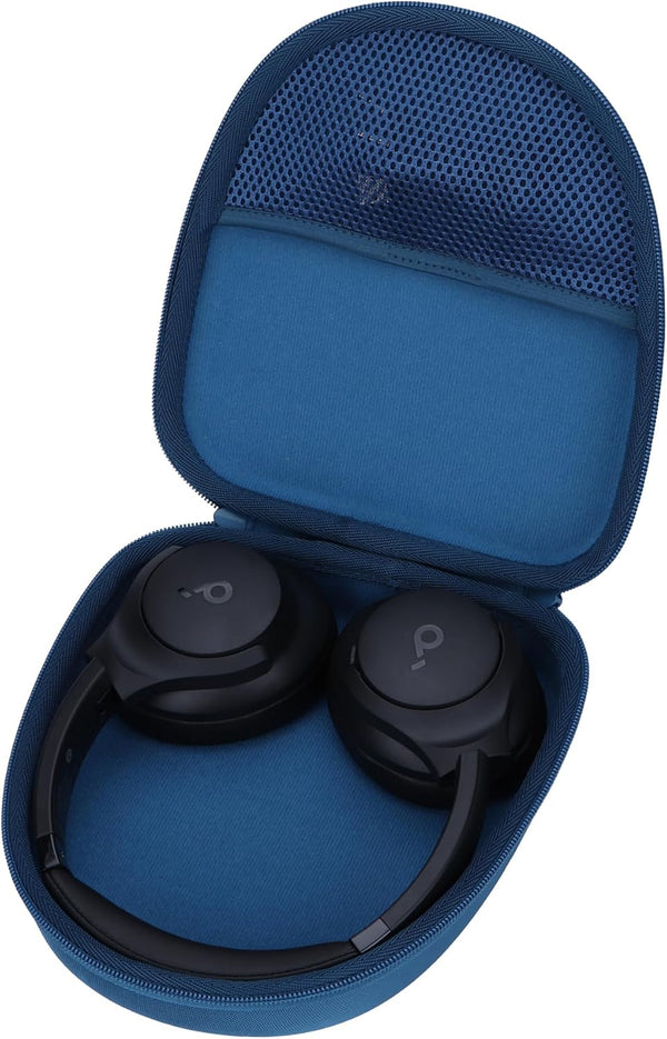 Hard Carry Case for Anker Soundcore Life Q20 Q30 Q35 Q40 Q45 Q20+ Q20i Headphones (Blue Case)