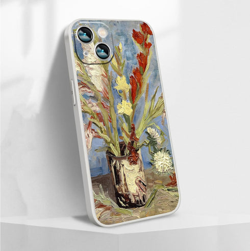Phoenix Flower iPhone 13 Case, Van Gogh Aesthetic Art Phone Cover, Waterproof Shockproof for Women and Men, 6.1 inch
