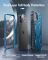 FNTCASE iPhone 11 Pro Max Case: Heavy Duty Blue Shockproof Dual Layer with Kickstand - Military Grade Protection.
