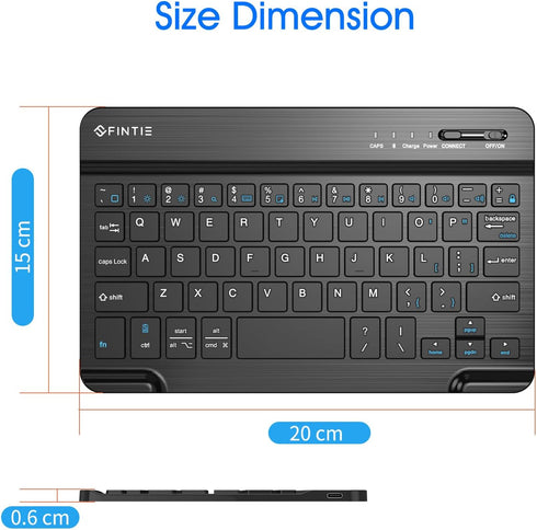 Fintie 7-Inch Ultrathin Wireless Bluetooth Keyboard for iPad, Samsung Tablet, iPhone Smartphone, iOS, Android Tablets