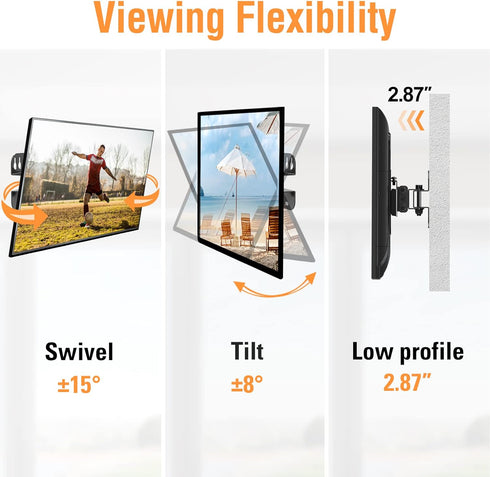 ELIVED TV Wall Mount Small Monitor Mount Bracket, Adjustable Tilt Swivel for Most 13-30 Inch TVs, Holds up to 33 lbs