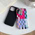 iPhone 12 / 12 Pro Case, Cute Colorful Checkered Shockproof Slim Soft TPU and Hard PC Protective Cases for Women/Men