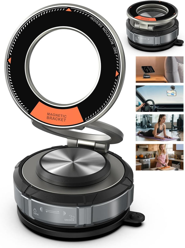 GiieeGii 360 Adjustable Vacuum Suction Bracket For MagSafe Car Mount,Zinc Alloy Vacuum Magnetic