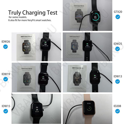 ID208, GTX20, IDW13/15/16/17, IDW19/20/25/26/28 3.3 VeryFit Smartwatch Charger, Fit for and More, Replacement Magnetic