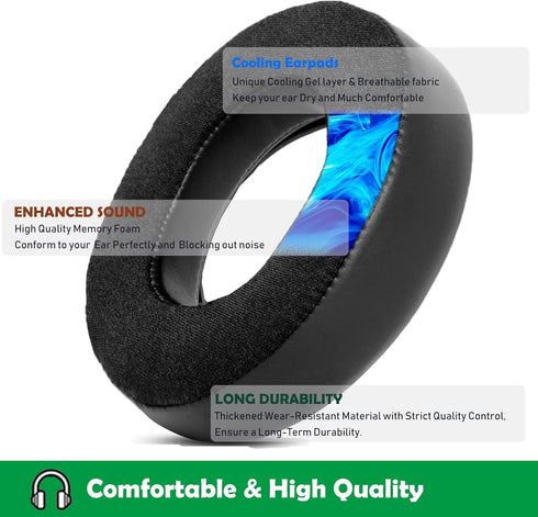 Cooling Replacement Earpads Cushions for Corsair HS50 Pro, HS60 Pro, HS70 Pro Gaming Headset with Gel Layer