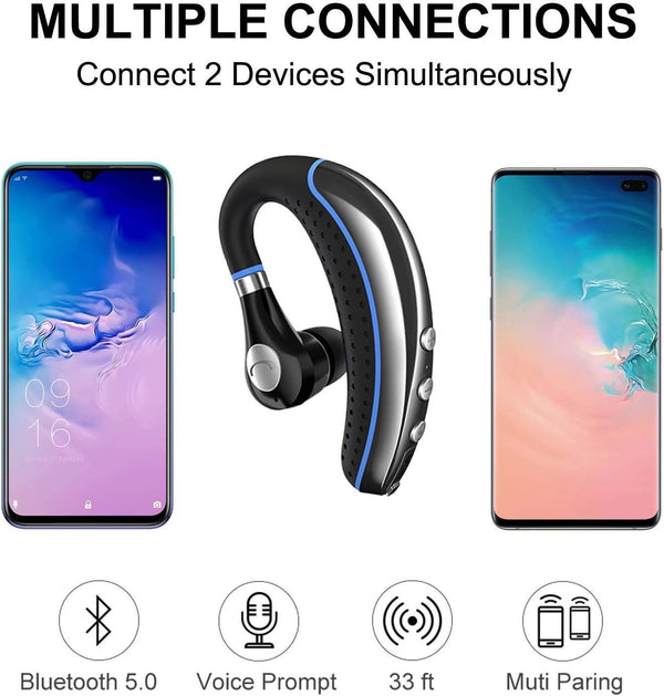 Bluetooth Headset Wireless Earpiece V5.0 - Ultralight Hands Free for Business, Office, Driving, Sporting