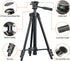 Camera Mount Phone Tripod Stand: 51-Inch Lightweight Travel Tripod for iPhone with Remote, Phone Holder & GoPro