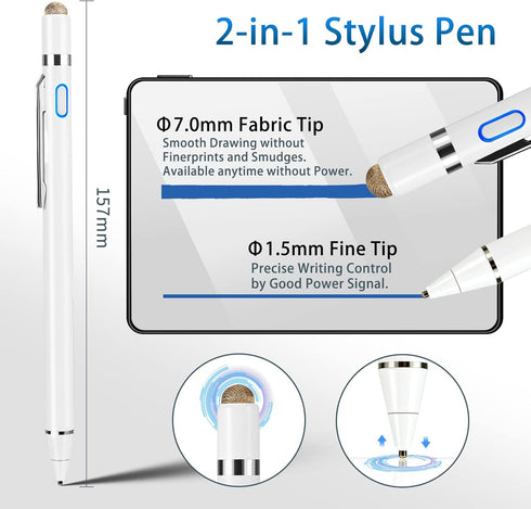 Stylus Pen for Samsung Galaxy Tab A8 A7 - High-Precision Fine Tip Digital Pencil with Magnetic Fabric Cap, Good for