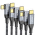 LDLrui USB C Monitor Cable, 4K 60HZ Display, Right Angle 1FT, 3Pack,