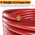 4 Gauge Wire (25ft Each - Black/Red) Copper Clad Aluminum CCA, 100A ANL Fuse Holder, 10pcs Lugs Terminal Connectors and