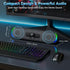 SOULION Computer Speakers, USB C/USB Powered PC Speaker with Colorful LED Lights, Plug-N-Play Wired Bluetooth Sound bar