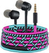 URIZONS Colorful Fun in-Ear Wired Earbuds with Microphone for iPhone, MP3, Laptop, Tablets, Fabric Braided Headset