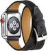 Bestig Bands Compatible with Apple Watch Band 40mm 41mm 38mm 42mm, Genuine Leather Double Tour Slim Strap